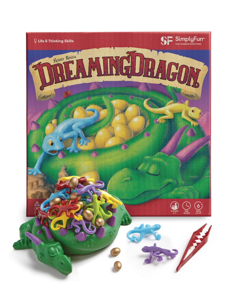 SimplyFun Dreaming Dragon - A Game for Kids Based on Steady Hands, Concentration, and A Little Luck - 2 to 4 Players - Kids Game Ages 6 & Up - Image 1