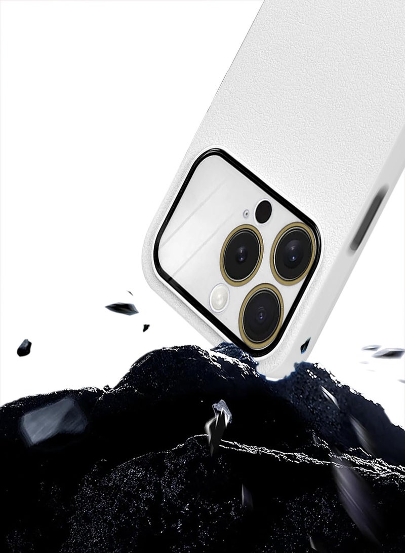 CATANES Hard Silicone Case Cover for Apple iPhone 13 pro - Cover with Camera Protection Bumper - Auto Focus Design - White - Image 2