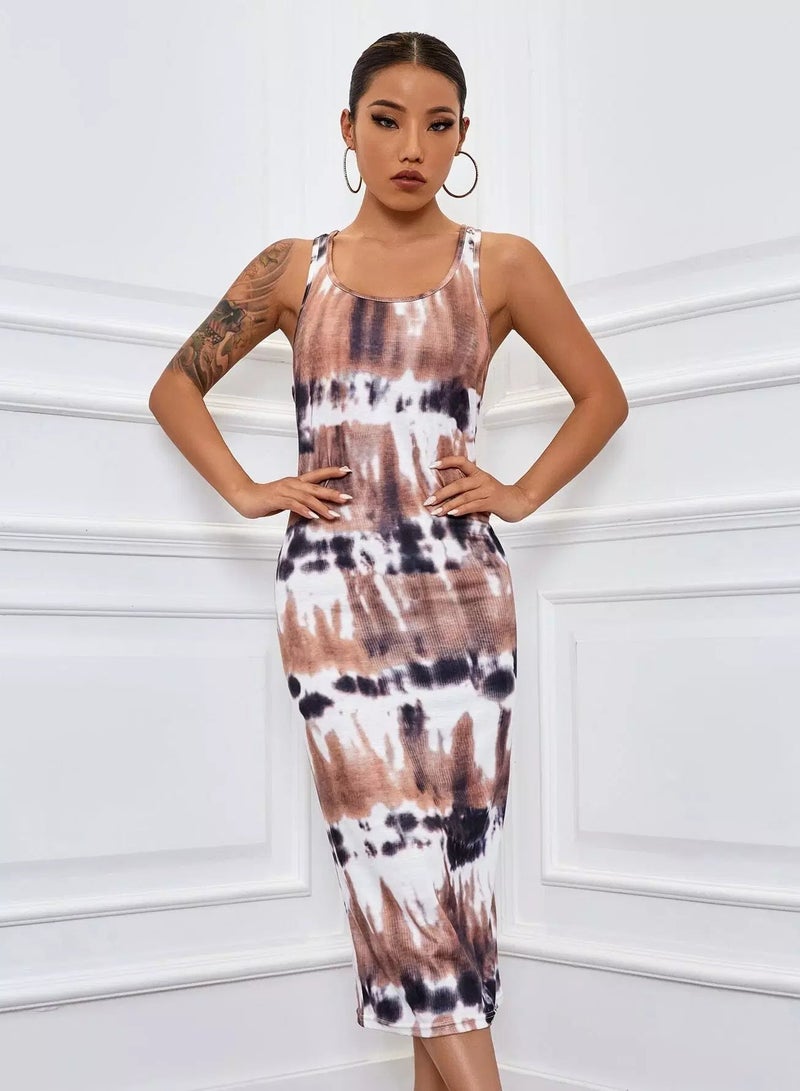 Tie Dye Racerback Bodycon Dress  - Image 5