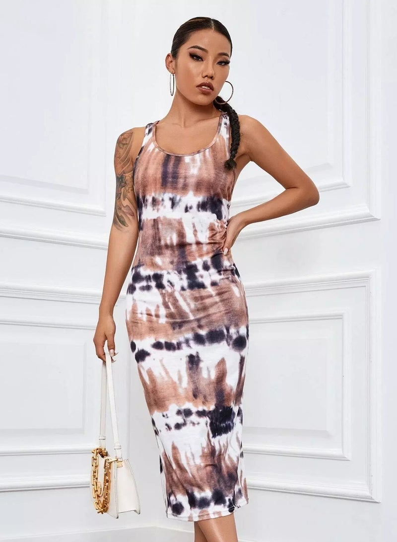 Tie Dye Racerback Bodycon Dress  - Image 3