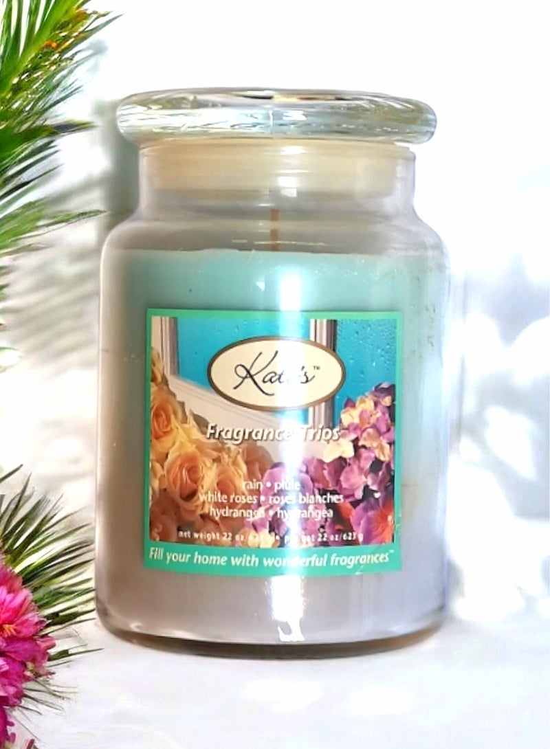 Kate's Craft Store Jar Candle with Lid 3 Scents ( Rain / Hydrangea / White Roses ) 623 g - Image 4