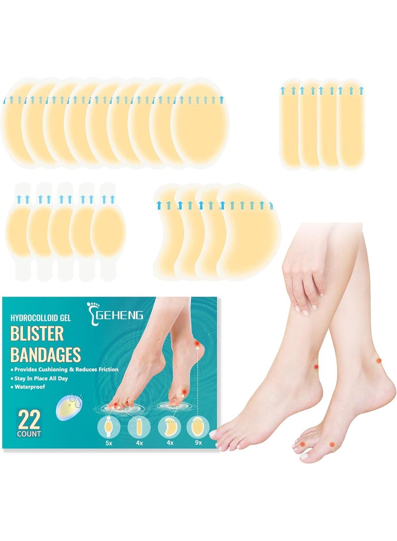 general Hydrocolloid Gel Blister Bandages for Feet, Waterproof Adhesive Heel Protectors, Toe, Ball of Foot, Bunion Pain Relief, Long-Lasting Blister Cushions Pads for Prevention & Recovery - Image 1