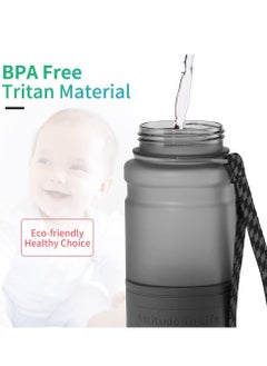 TYCOM Water Bottle 1L Leak Proof Drink Bottle BPA Free Material Gym Bottle with Protein Shaker Flip Top Lid Removable Strainer for Fitness Cycling Gym Camping Outdoor Sports Black  - Image 5