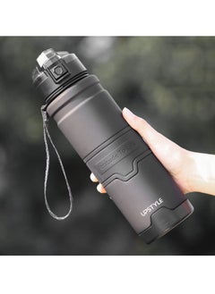 TYCOM Water Bottle 1L Leak Proof Drink Bottle BPA Free Material Gym Bottle with Protein Shaker Flip Top Lid Removable Strainer for Fitness Cycling Gym Camping Outdoor Sports Black  - Image 1