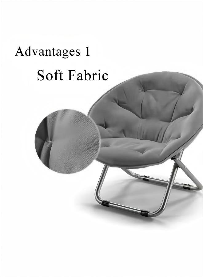 Generic Reclining Chair Lazy Chair Folding Chair Living Room Recliners Lazy Couch Folding Recliner Leisure Chair Portable Lounge Chair  Folding Lazy Sleeping Chair Grey  - Image 3