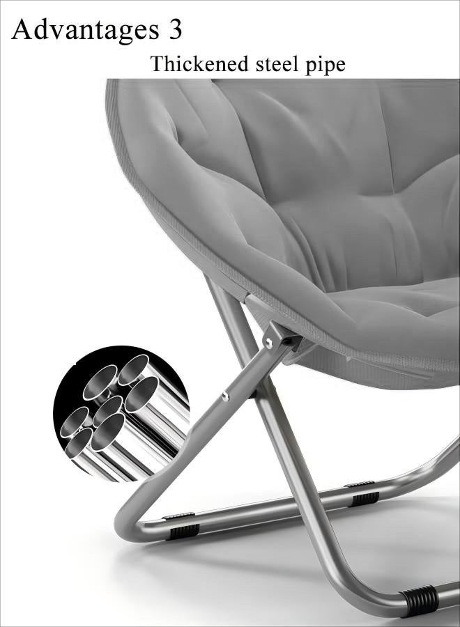 Generic Reclining Chair Lazy Chair Folding Chair Living Room Recliners Lazy Couch Folding Recliner Leisure Chair Portable Lounge Chair  Folding Lazy Sleeping Chair Grey  - Image 5