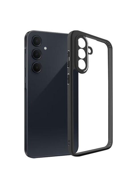 For Samsung Galaxy A36 5G Frosted TPU + Transparent PC Phone Case(Black)