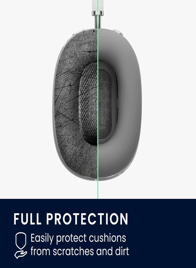 kwmobile Protective Case Compatible with Apple AirPods Max Cover - Silicone Headphones Case - Dark Grey - Image 4
