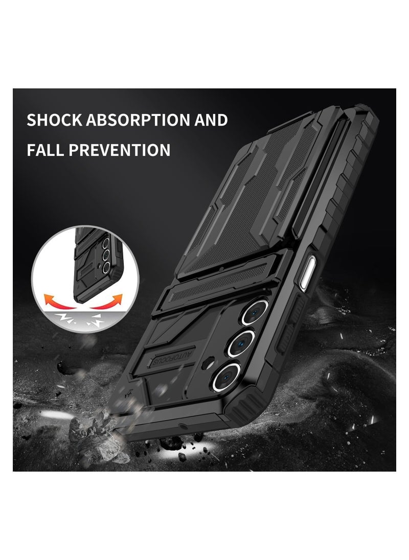Fankalo Protective Cover for Samsung Galaxy A55 5G Wallet Case with Credit Card Holder Stand Kickstand Slim Rugged Shockproof Heavy Duty Defender Armor  - Image 3