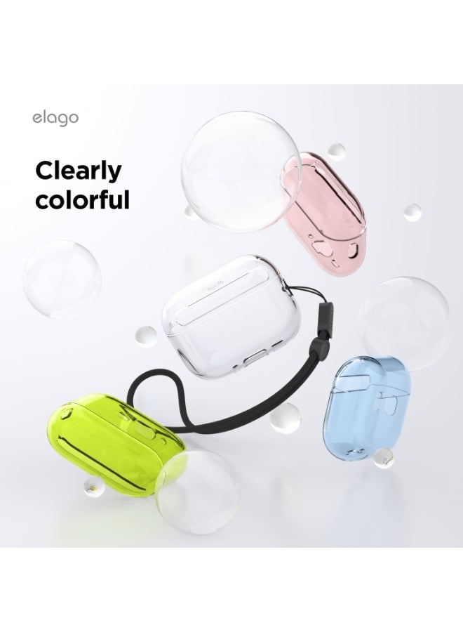 Elago Clear designed for AirPods Pro 3 (2025) case cover with Strap - Neon Yellow - Image 3