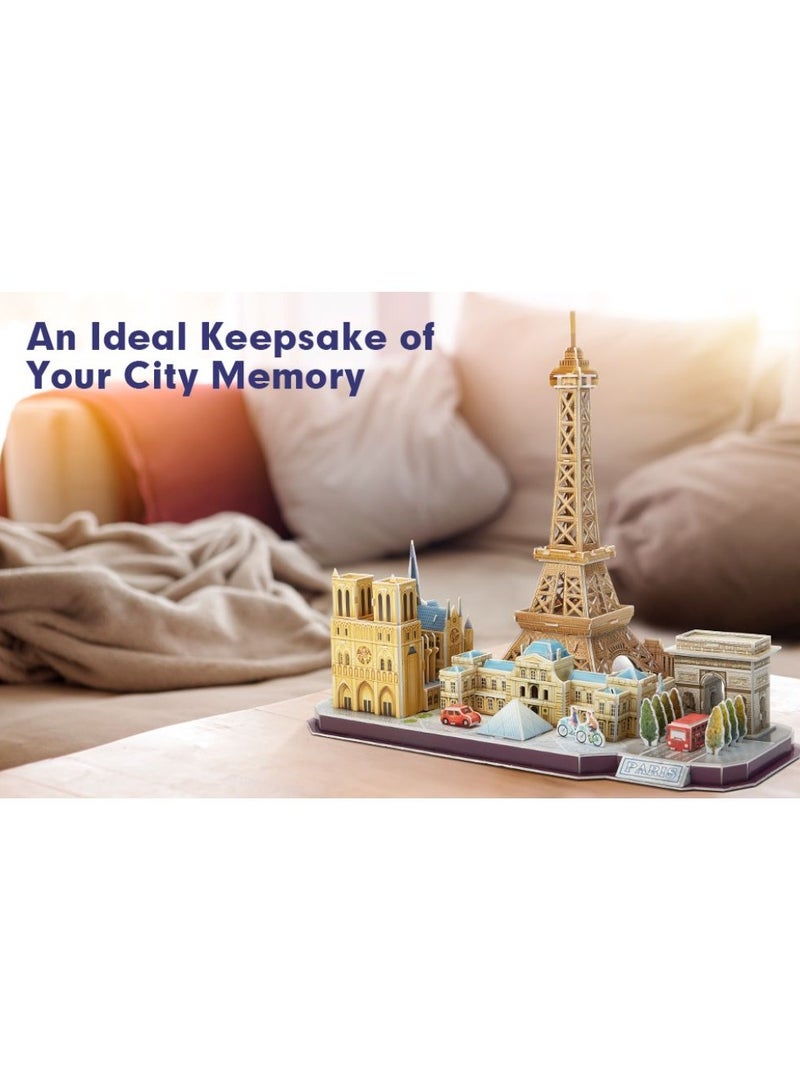 CubicFun 3D Puzzles City Line Paris 114 Pieces | Building Kit | For Adults and Children - Image 4