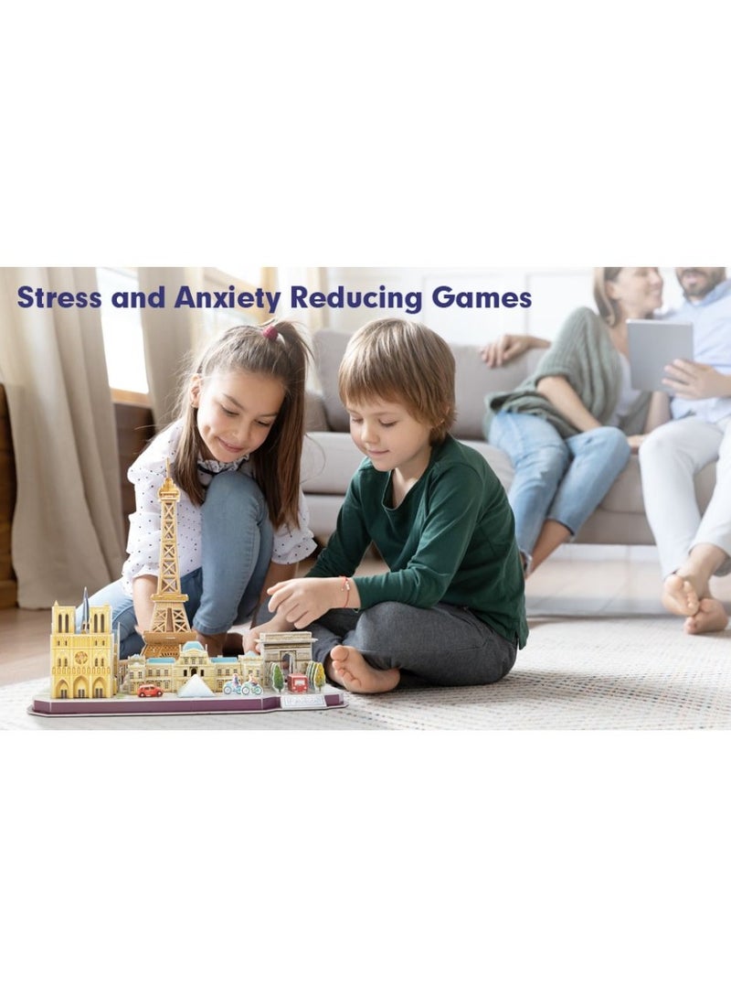 CubicFun 3D Puzzles City Line Paris 114 Pieces | Building Kit | For Adults and Children - Image 3