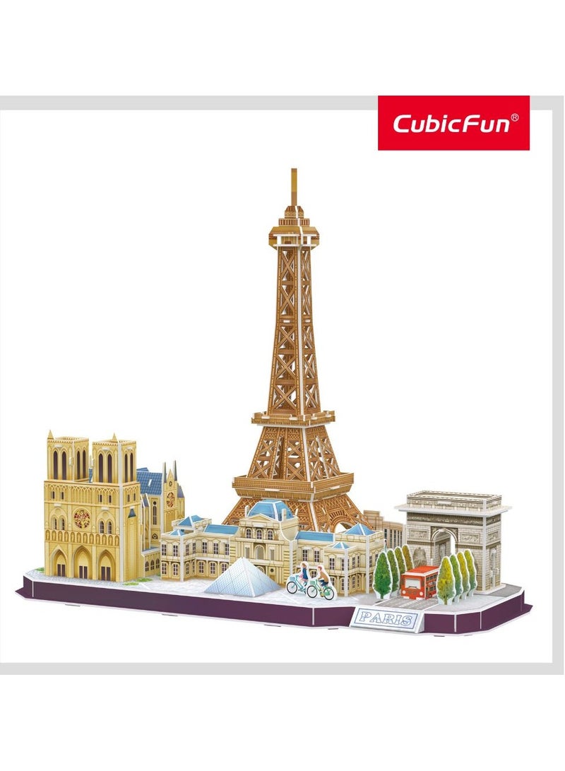 CubicFun 3D Puzzles City Line Paris 114 Pieces | Building Kit | For Adults and Children - Image 2