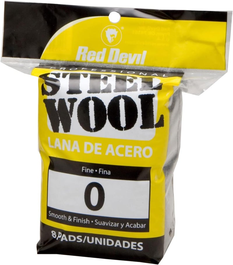 Red Devil 0323 Steel Wool Pads - 0 Fine Grade, Pack of 8 - Image 1