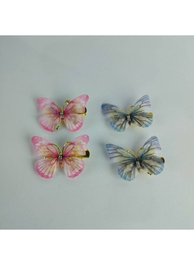 Butterfly-shaped hair clips - 4 pieces - Image 1