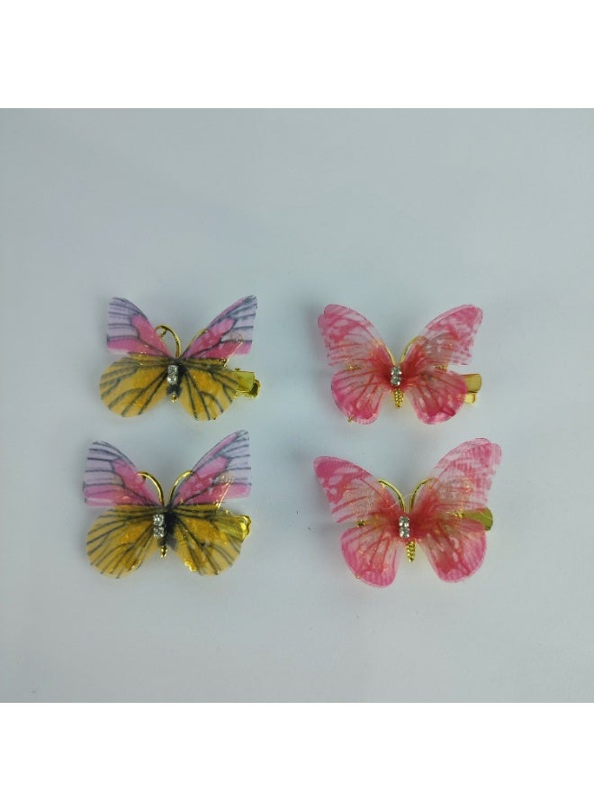 Butterfly-shaped hair clips - 4 pieces - Image 3