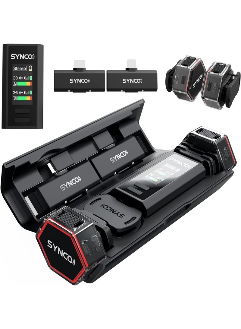 SYNCO G4 Wireless Lavalier Microphone System 2.4G, 200M Range, Noise Cancellation, Magnetic Clip Mini Mic with Portable Charging Case for Vlog, YouTube, Streaming, Podcast, DSLR, Smartphone - Image 1