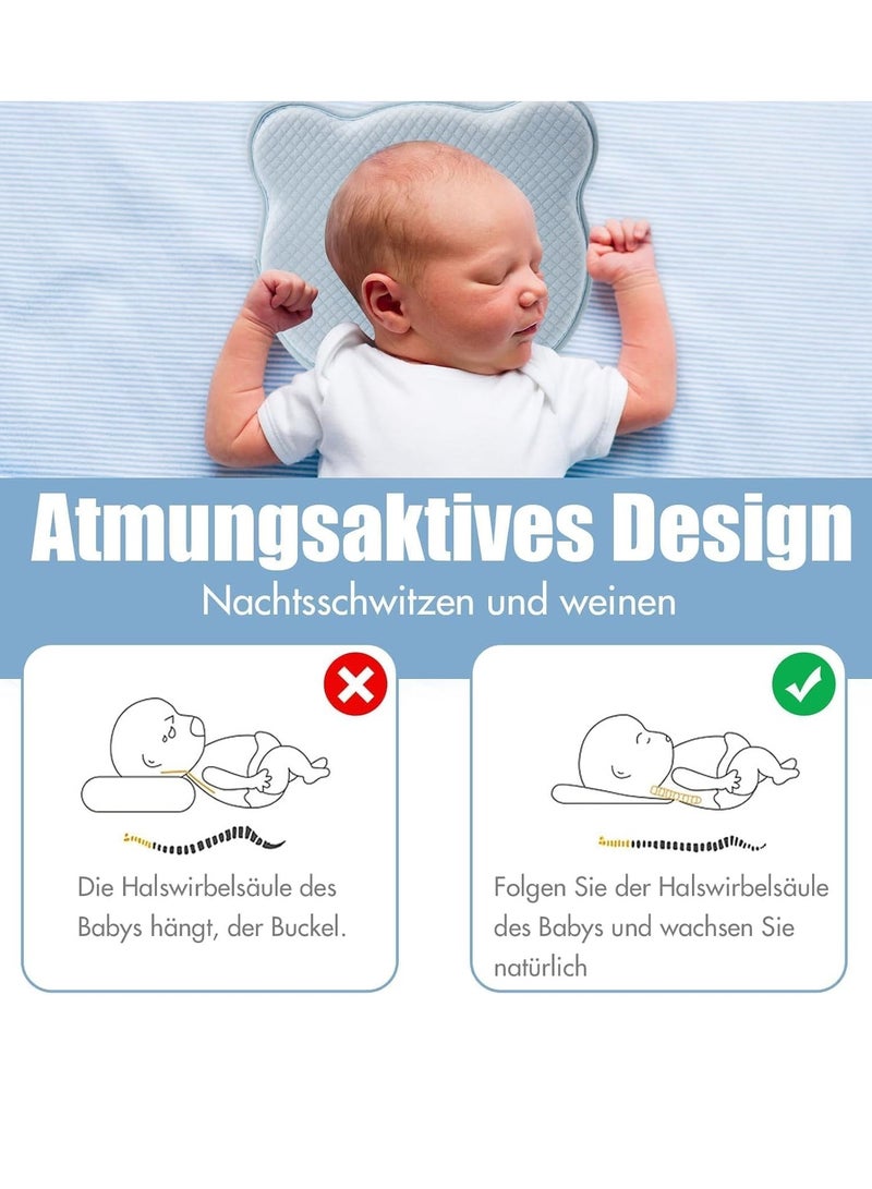جونيس التنفس Hypoallergenic ، لطيف تصميم دب الكرتون ، يمنع رأس مسطح ، ناعم مريح للفتيان والبنات "(أزرق) - Image 2