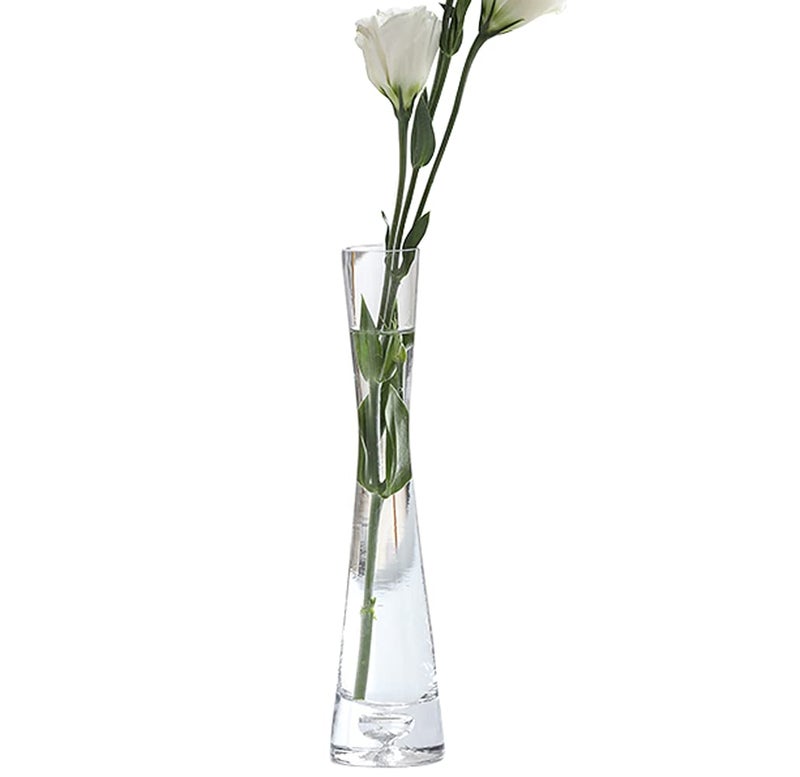 HandMade Blown Art Bud Glass Vase Small Clear Decorative Vase Single Stem Vase Vintage Flower Bud Vase for Home Office Table Dcor Wedding Centerpieces Decorations