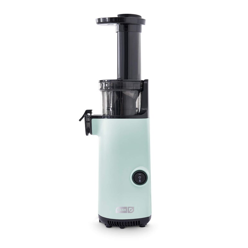 Dash DASH Deluxe Compact Masticating Slow Juicer, Easy to Clean Cold Press Juicer with Brush, Pulp Measuring Cup, Frozen Attachment and Juice Recipe Guide - Aqua  - Image 1