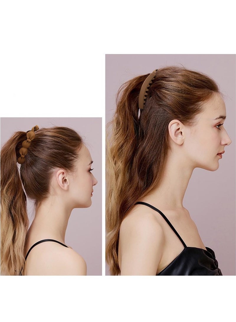 Excefore 6 Pcs Bow Claw Banana Clips Hair, Matte Strong Hold Ponytail Bun Holder, Hair Jaw Clips Barrettes Styling Accessories for Women Girls - Image 4