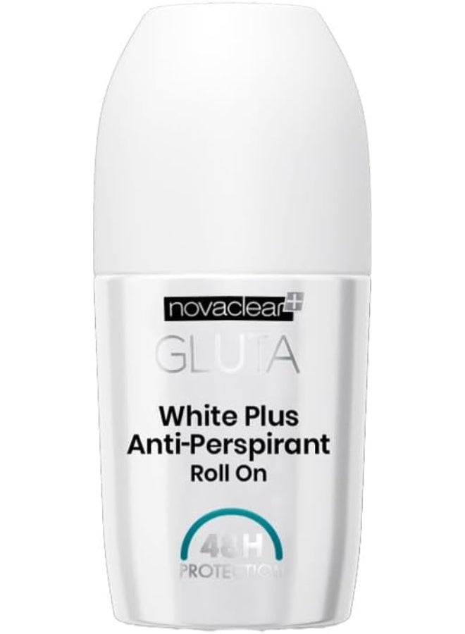 Novaclear Gluta White Plus Anti-Perspirant Roll-On 50ml – Brightening Deodorant with Glutathione, Hyaluronic Acid & Allantoin - Image 1