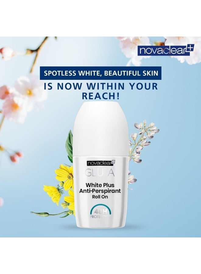 Novaclear Gluta White Plus Anti-Perspirant Roll-On 50ml – Brightening Deodorant with Glutathione, Hyaluronic Acid & Allantoin - Image 3