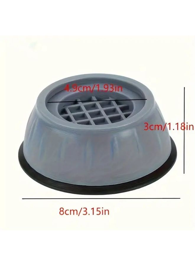 4 Pcs Gray Anti Vibration Washing Machine Stabilizer Pads Shock Absorption Noise Reduction Durable Plastic Support Minimize Vibrations - Image 2