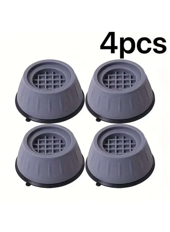4 Pcs Gray Anti Vibration Washing Machine Stabilizer Pads Shock Absorption Noise Reduction Durable Plastic Support Minimize Vibrations - Image 3