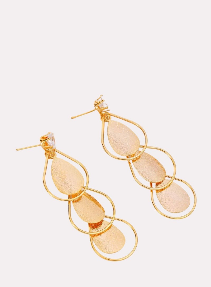 فاشون متعدد الطبقات قطرة ماء على شكل أقراط القرط - Image 1