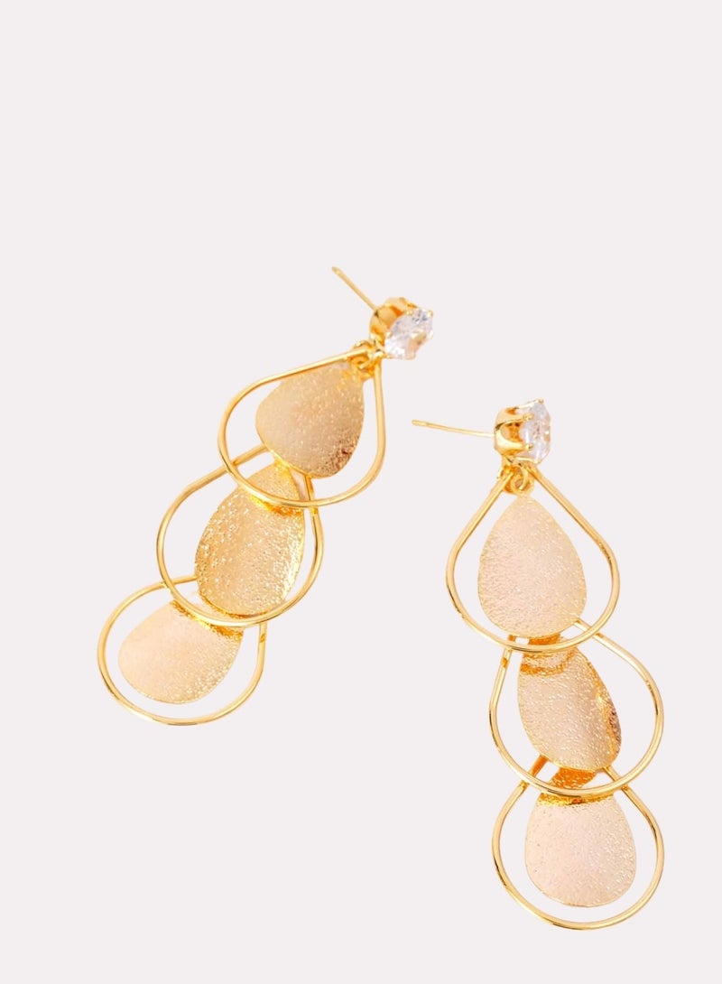 فاشون متعدد الطبقات قطرة ماء على شكل أقراط القرط - Image 2