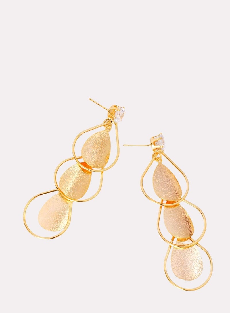 فاشون متعدد الطبقات قطرة ماء على شكل أقراط القرط - Image 3