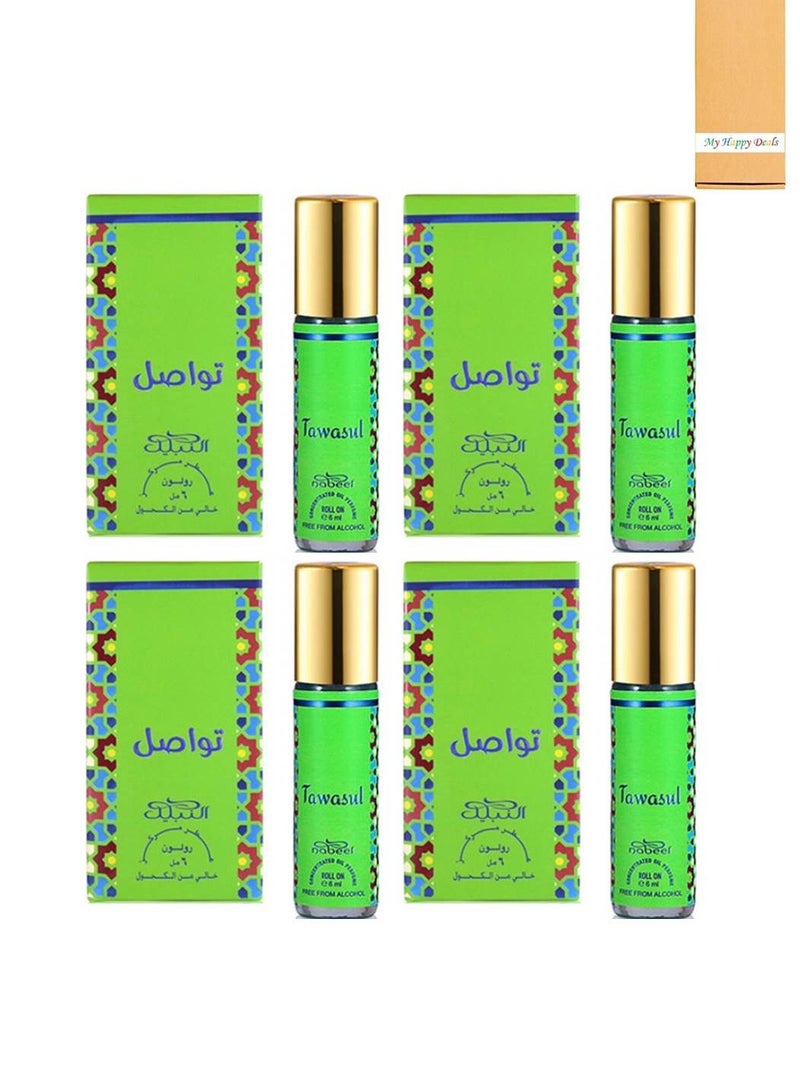 Nabeel 4 Pcs Nabeel Tawasul Alcohol Free Roll On Oil Perfume 6ML - Image 1