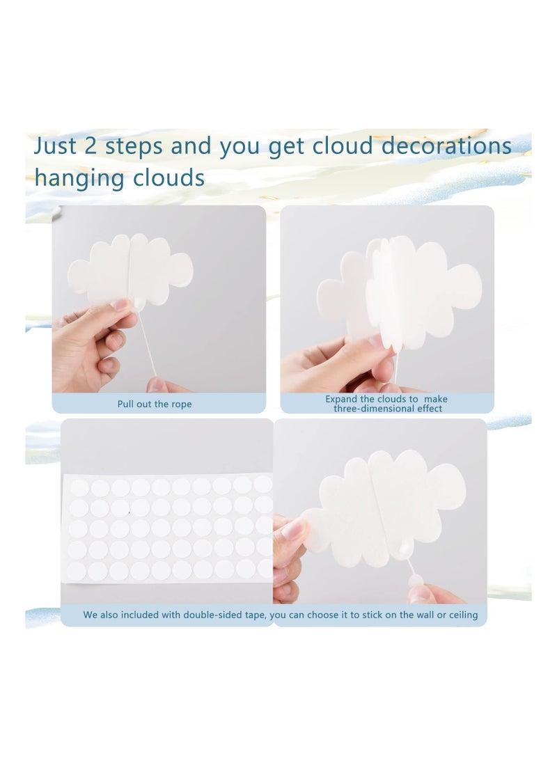SYOSI - 16 Pcs 3D Cloud Decorations Hanging Clouds for Ceiling Artificial Clouds Props Fake Cloud Ornaments Wall Decor Clouds Imitation Decorations - Image 1
