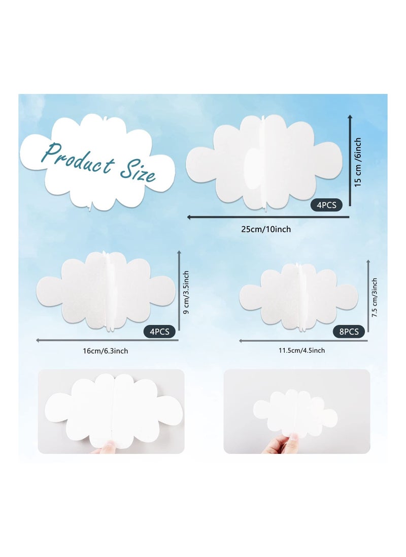 SYOSI - 16 Pcs 3D Cloud Decorations Hanging Clouds for Ceiling Artificial Clouds Props Fake Cloud Ornaments Wall Decor Clouds Imitation Decorations - Image 1