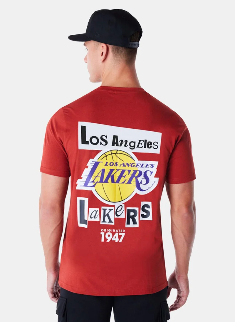 NEW ERA Men's NBA Los Angeles Lakers Newspaper Graphic T-Shirt