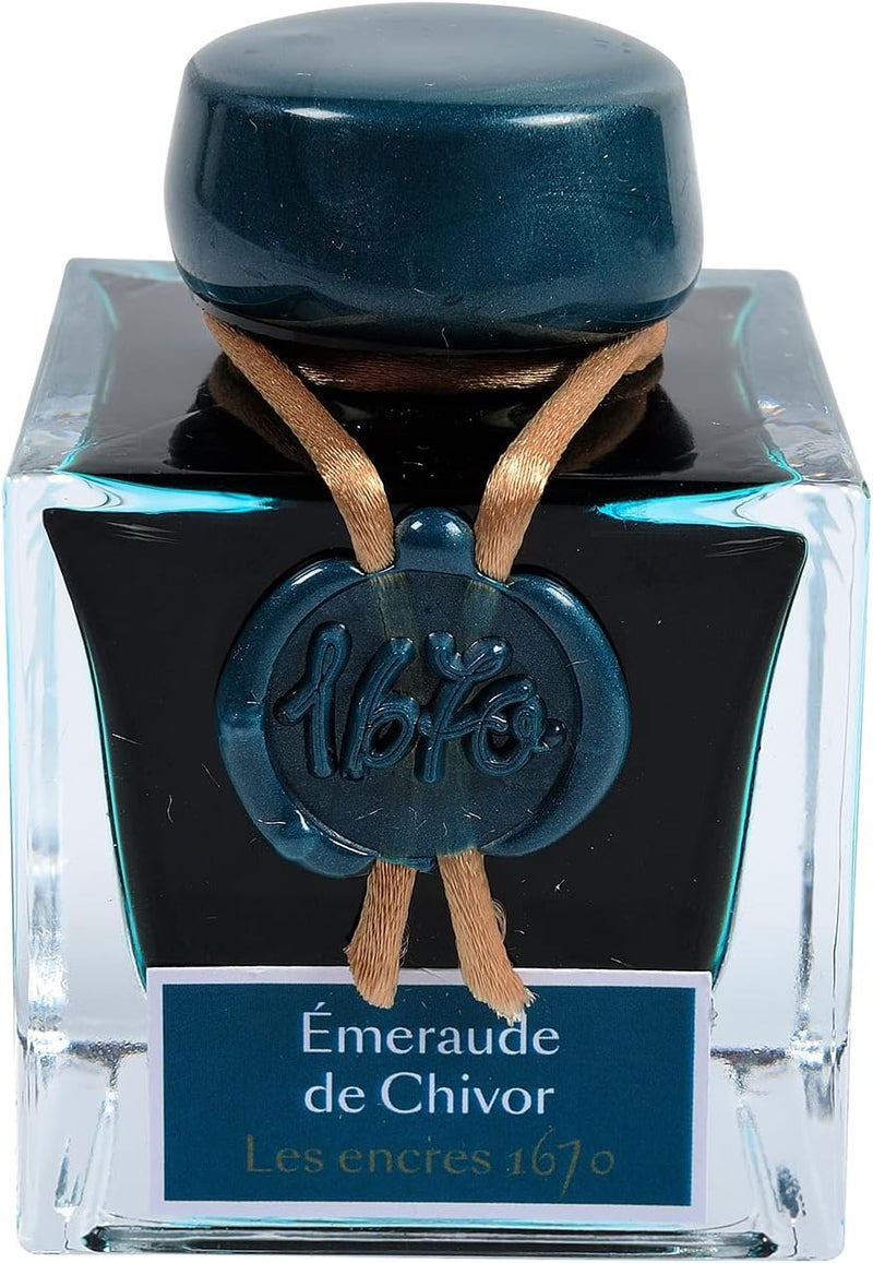 Jacques Herbin Collection 1670 15035JT Ink Bottle 50 ml Emerald by Givors - Image 1