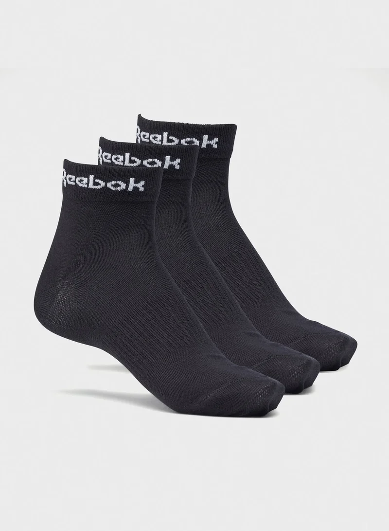 Reebok 3 Pack Active Core Sports Training Unisex Ankle Socks