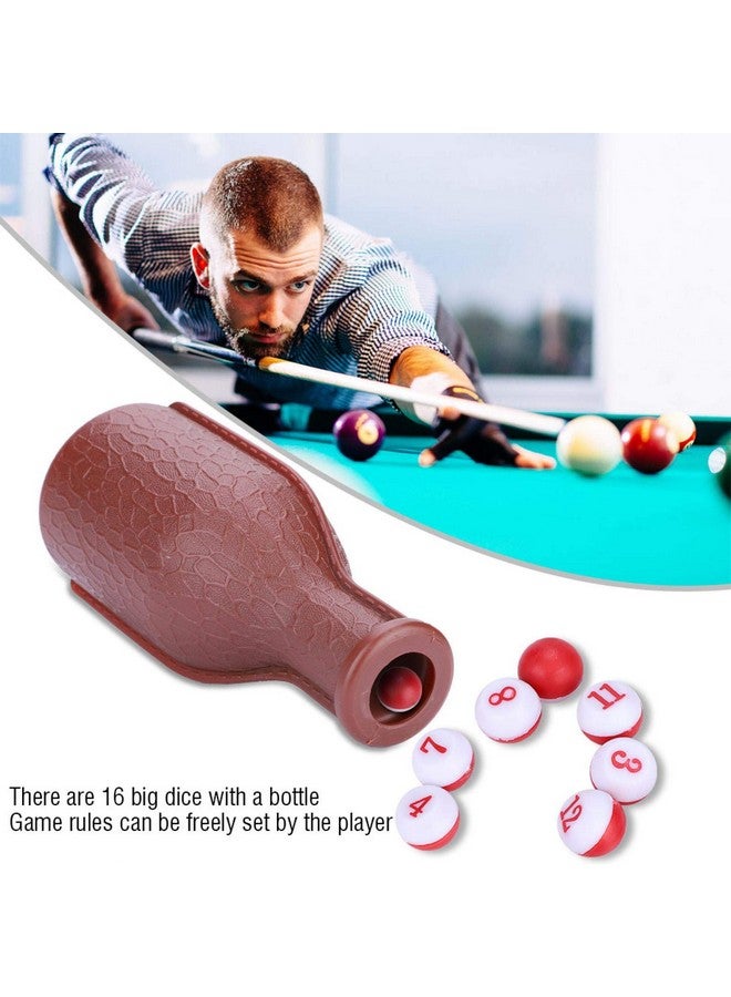 Naroote Wosune Shaker Bottle, Billiards Accessory Pool Dice, 16 Numbered Brown Rubber Perfect for Kelly, Pea and Pill Pool and Others - Image 2