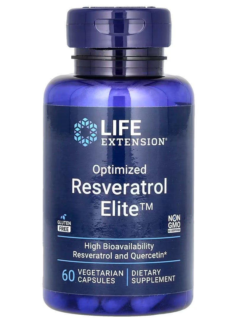 Life Extension Optimized Resveratrol Elite, 60 Vegetarian Capsules - Image 1