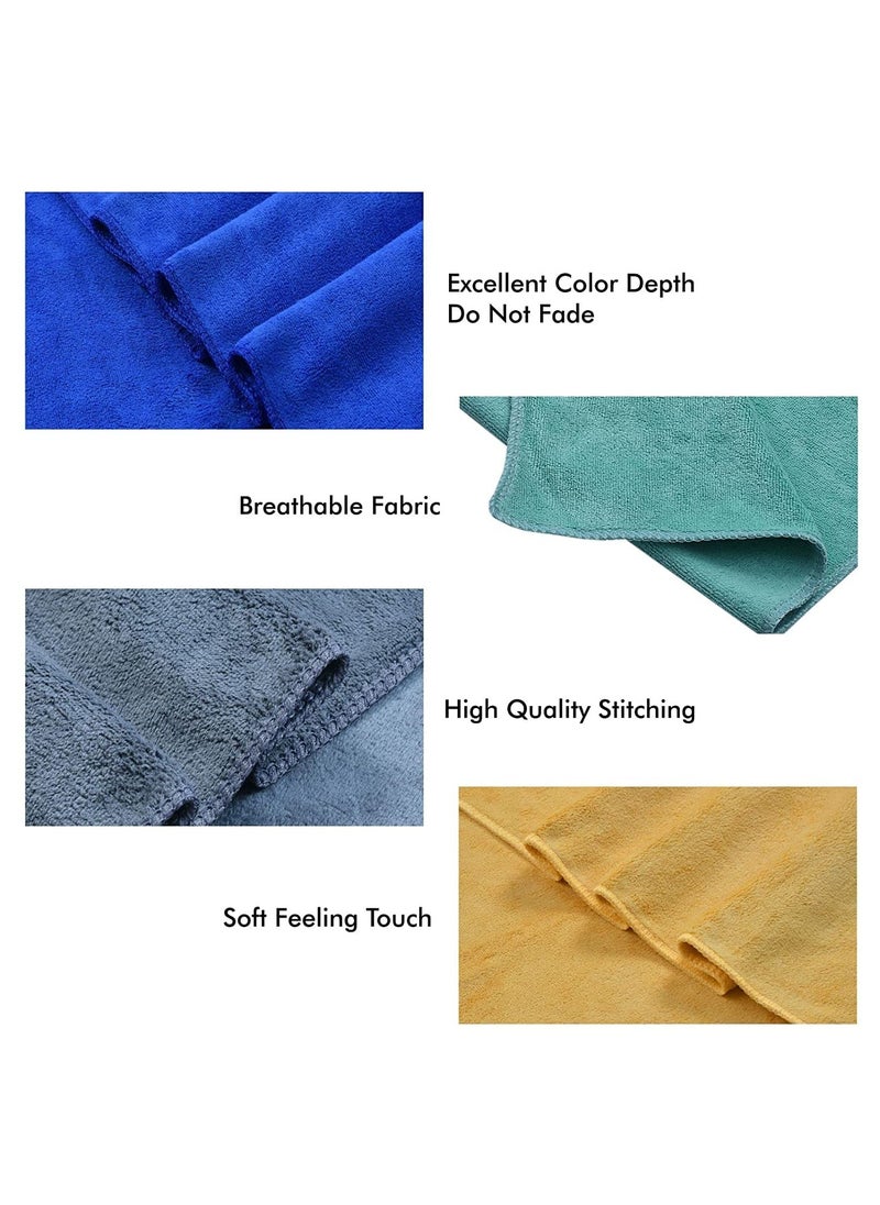 Fabienne 2-Piece Microfiber Gym Towel/Hand Towel/Face Towel/Car Cleaning Towel 50x90 cm Blue/Grey  - Image 5