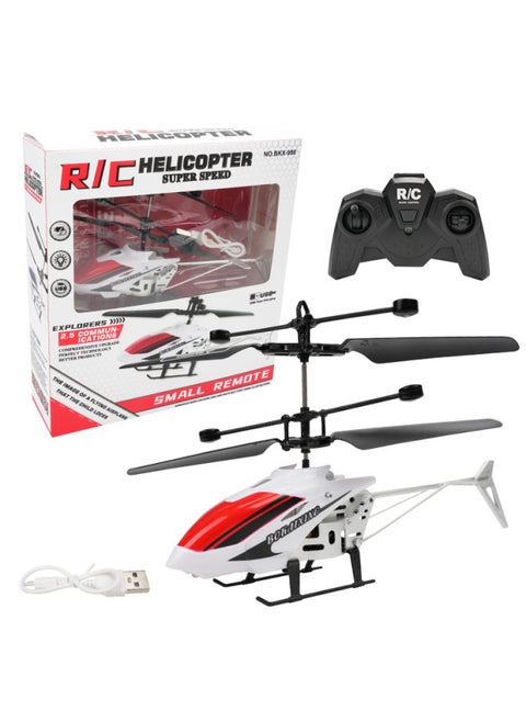Remote Control Aircraft Two-way Helicopter Charging Light Induction Flight Remote Control Helicopter Model Small Aircraft-Color:Red Remote Control Aircraft [square Box]