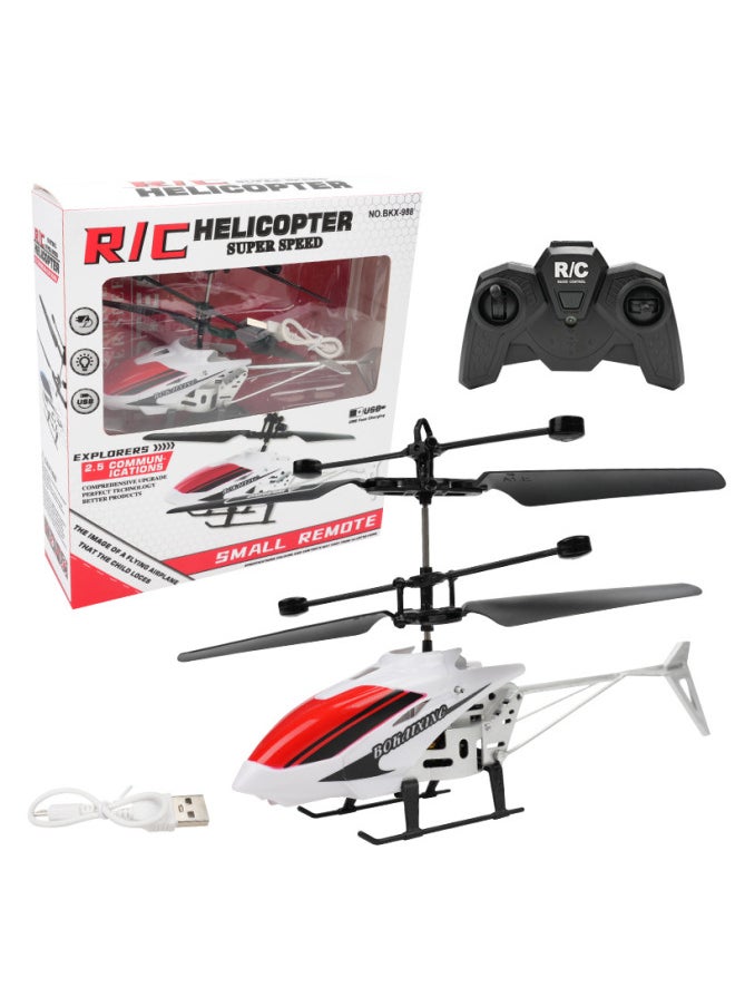 Remote Control Aircraft Two-way Helicopter Charging Light Induction Flight Remote Control Helicopter Model Small Aircraft-Color:Red Remote Control Aircraft [square Box]  - Image 1