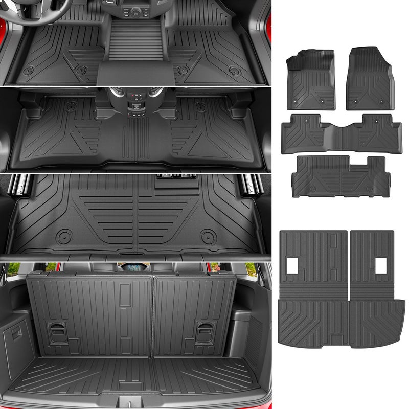 powoq Floor Mats Compatible with 20092015 Honda Pilot Cargo Mat Floor Liner Cargo Liner Back Seat Protector Replacement for 20092015 Honda Pilot Accessories Trunk Mat with Backrest MatFloor Mats - Image 3