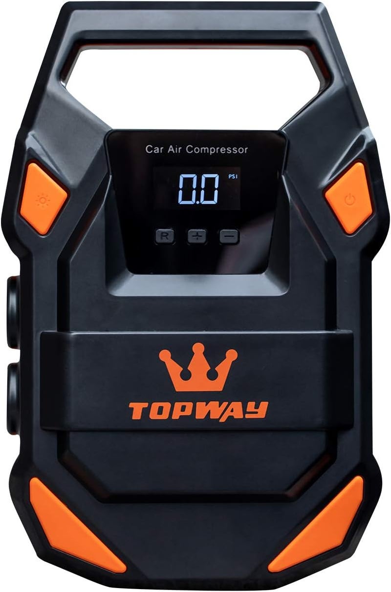 TOPWAY Digital 12V Tire Inflator Mini Air Compressor with LED Light - Image 1