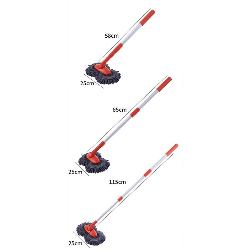 Long Chenille Microfiber Wash Mop with Extension Pole Rotatable Dual Head Car Wash Brush Telescoping Cleaning Tool - Image 5