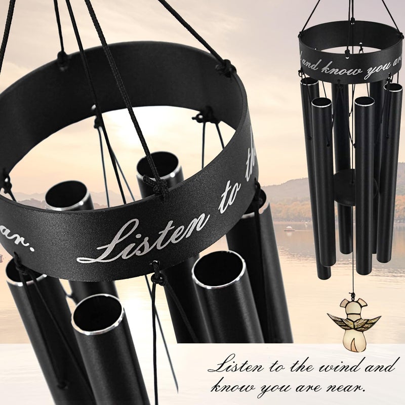 ASTARIN Pet Memorial Wind Chime, 30 Inches Paw Print Pet Remembrance Gift to Honor and Remember a Dog, Cat, or Other Pet, Premium Metal Wind Chime, Black - Image 2