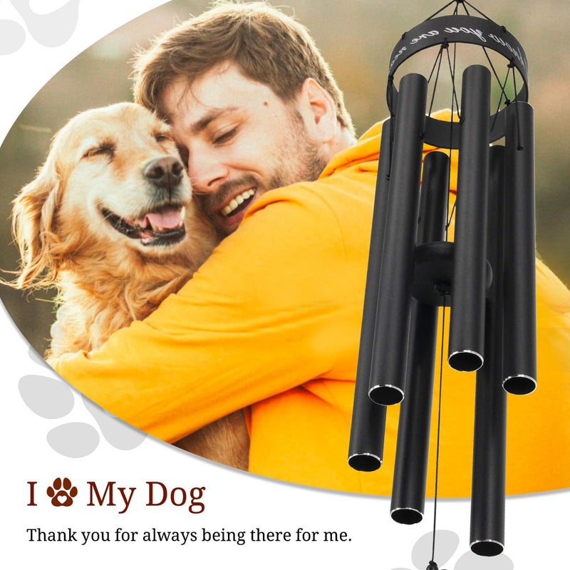 ASTARIN Pet Memorial Wind Chime, 30 Inches Paw Print Pet Remembrance Gift to Honor and Remember a Dog, Cat, or Other Pet, Premium Metal Wind Chime, Black - Image 3