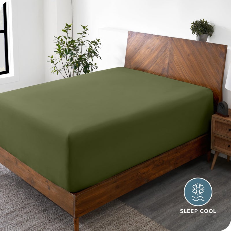 Bare Home Bare Home Twin Extra Long Fitted Sheet - Extra Deep Pocket Fitted Sheet - Premium 1800 Microfiber - Ultra-Soft Wrinkle Free - Deep Pocket Fitted Bottom Sheets (Twin XL 11"" to 24"" Pocket  Cypress)  - Image 3