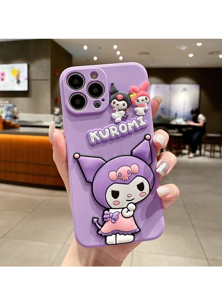 For iPhone 15 Pro Max/15 Pro/15 Plus/15 Cartoon Silicone Phone Case, Cute Meloti Culomi Kawaii Phone Case
